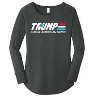 Trump A Real American Hero Women's Perfect Tri Tunic Long Sleeve Shirt