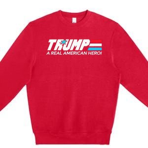 Trump A Real American Hero Premium Crewneck Sweatshirt