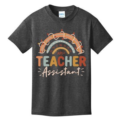 Teacher Assistant Rainbow Back To School Student Teachers Kids T-Shirt