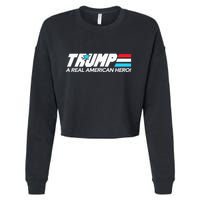 Trump A Real American Hero Cropped Pullover Crew