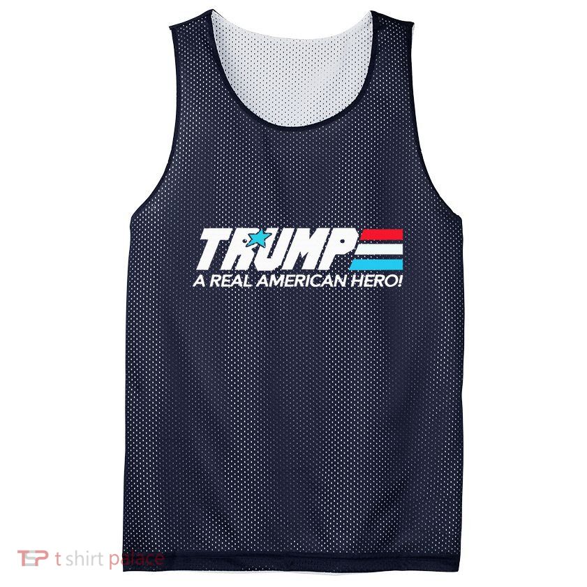 Trump A Real American Hero Mesh Reversible Basketball Jersey Tank