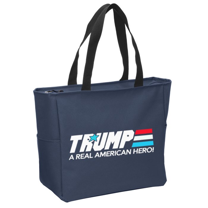 Trump A Real American Hero Zip Tote Bag