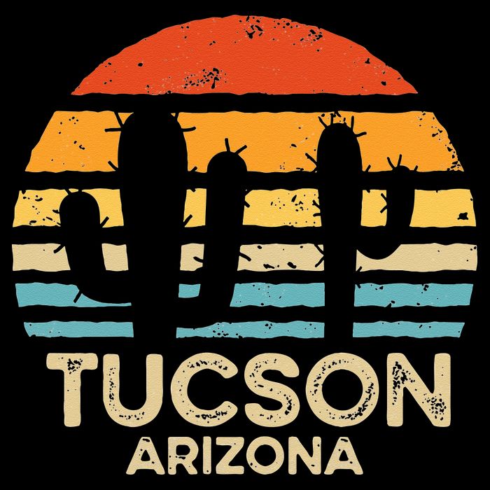 Tucson Arizona Retro Sunset Cooling Performance Crew T-Shirt