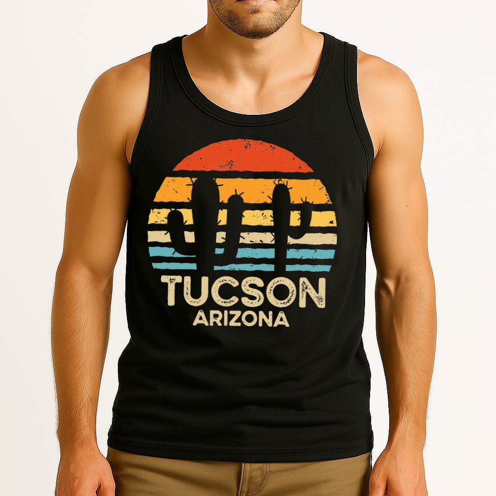 Tucson Arizona Retro Sunset Tank Top