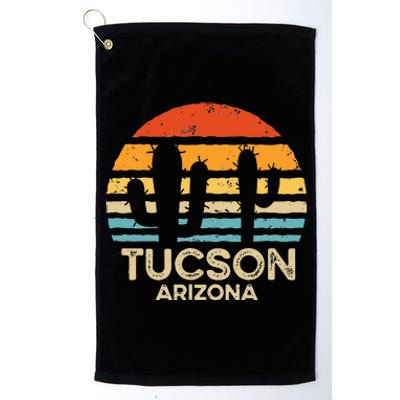 Tucson Arizona Retro Sunset Platinum Collection Golf Towel