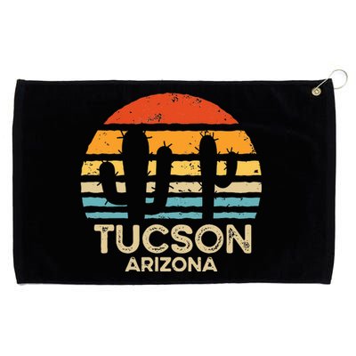 Tucson Arizona Retro Sunset Grommeted Golf Towel