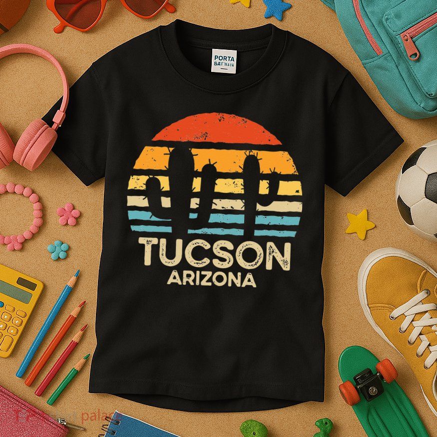 Tucson Arizona Retro Sunset Kids T-Shirt