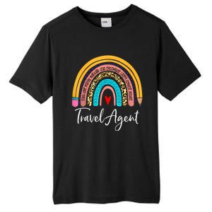 Travel Agent Rainbow Leopard Travel And Tourism Gift Tall Fusion ChromaSoft Performance T-Shirt