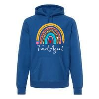 Travel Agent Rainbow Leopard Travel And Tourism Gift Premium Hoodie