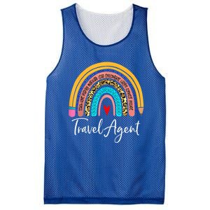 Travel Agent Rainbow Leopard Travel And Tourism Gift Mesh Reversible Basketball Jersey Tank