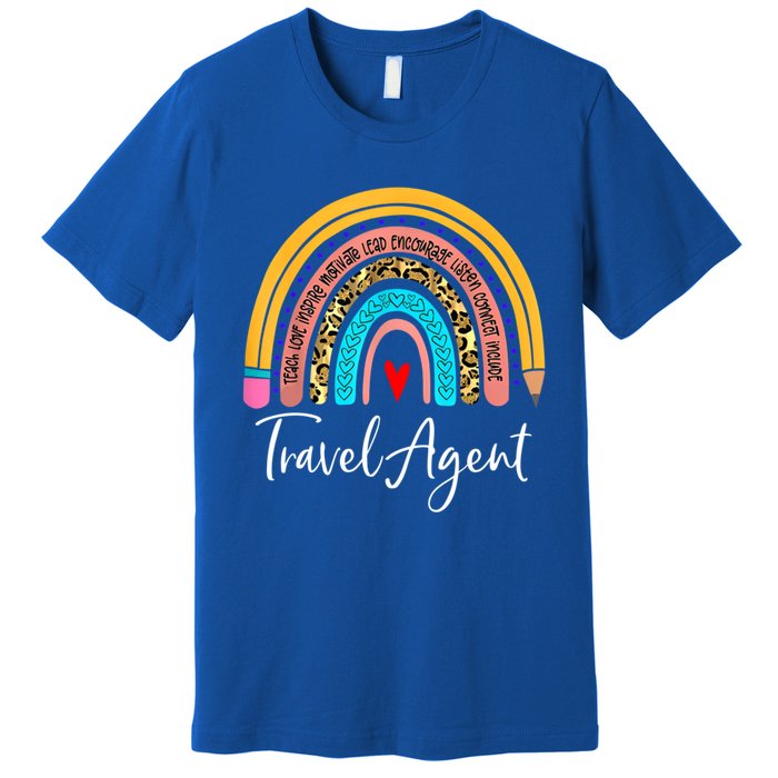 Travel Agent Rainbow Leopard Travel And Tourism Gift Premium T-Shirt