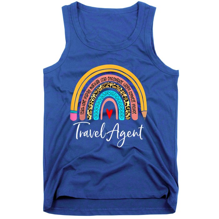 Travel Agent Rainbow Leopard Travel And Tourism Gift Tank Top