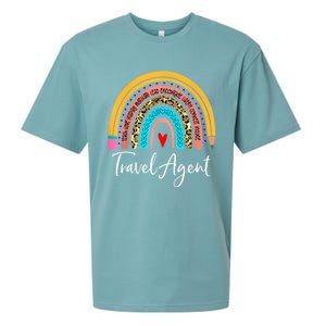 Travel Agent Rainbow Leopard Travel And Tourism Gift Sueded Cloud Jersey T-Shirt