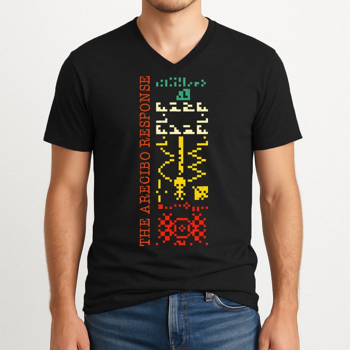 The Arecibo Response Chilbolton Crop Circle Alien Reply V-Neck T-Shirt