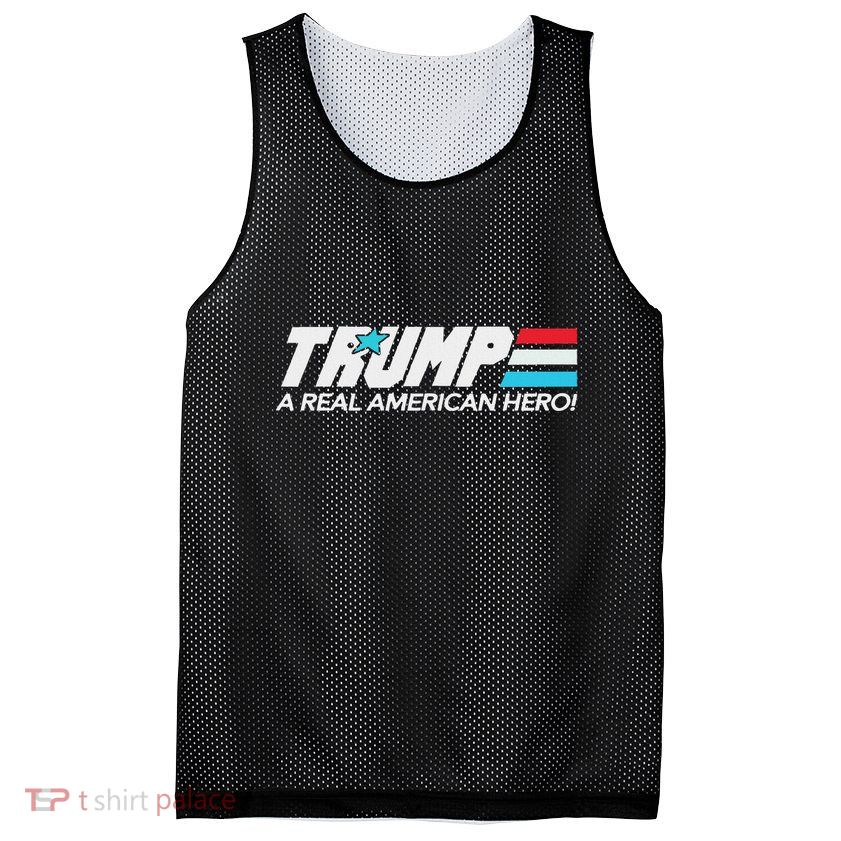 Trump A Real American Hero Mesh Reversible Basketball Jersey Tank
