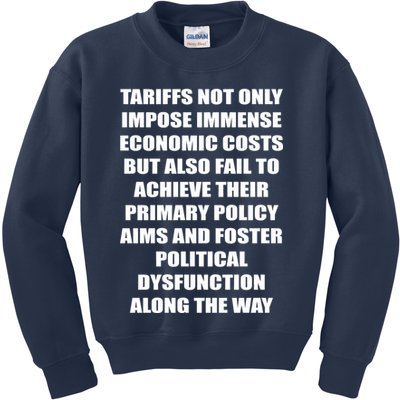 Tariffs Foster Political Dysfunction Kids Sweatshirt