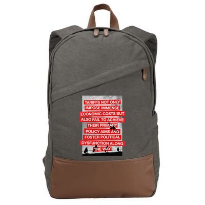 Tariffs Foster Political Dysfunction Trump  Cotton Canvas Backpack