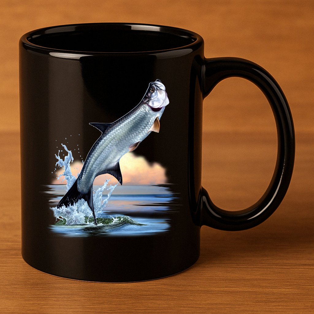 Tarpon Leap 11oz C Handle Ceramic Mug