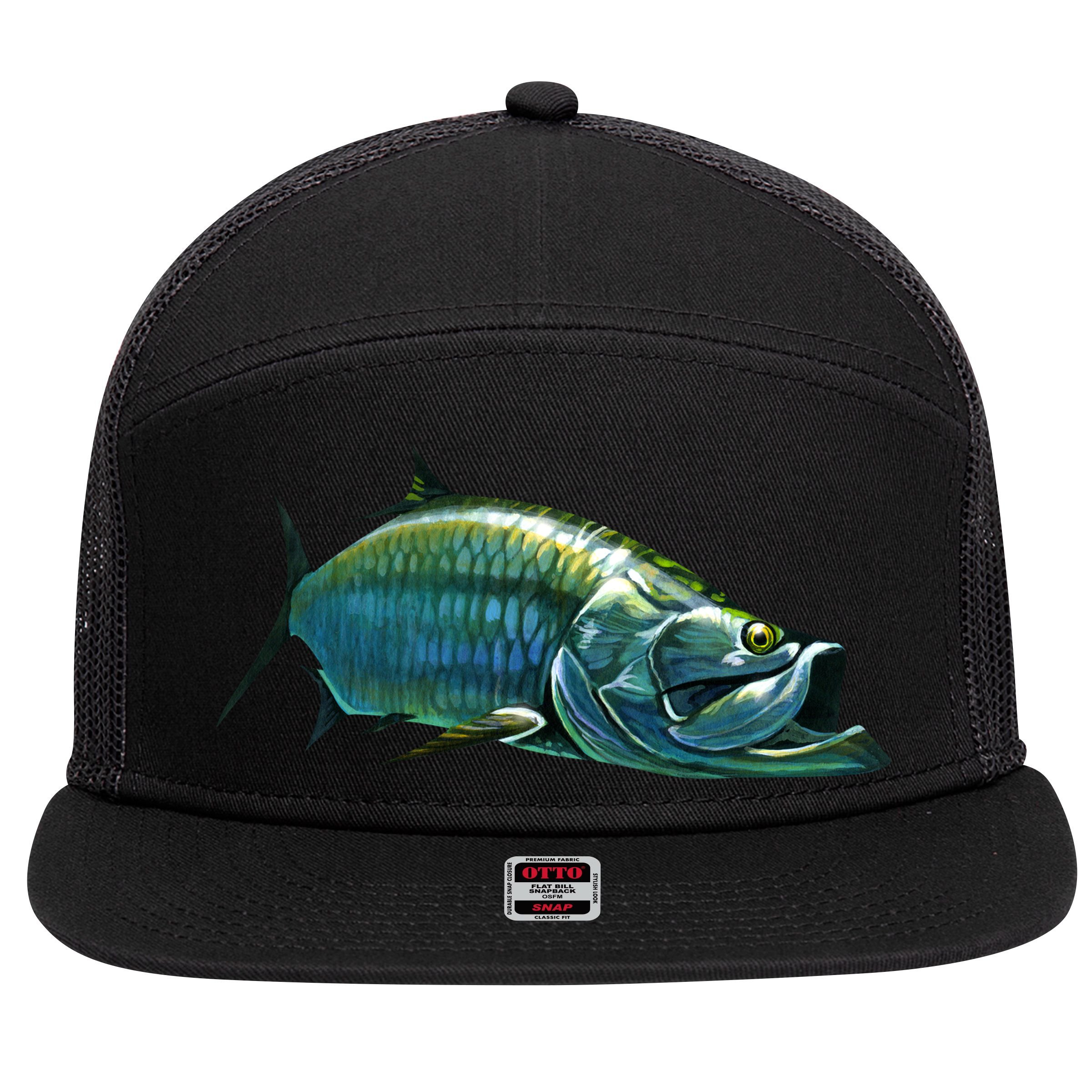 Tarpon Swimming 7 Panel Mesh Trucker Snapback Hat