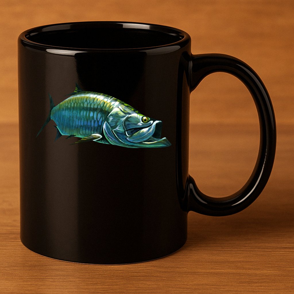 Tarpon Swimming 11oz C Handle Ceramic Mug