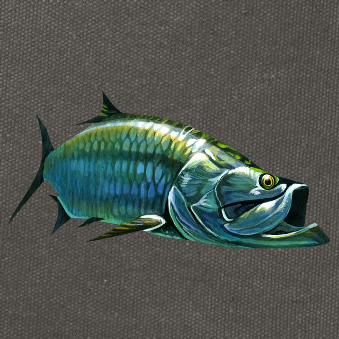 Tarpon Swimming Cotton Canvas Backpack