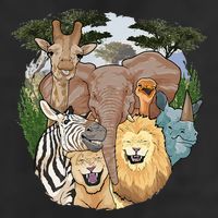The African Selfie Savanna Africa Safari Animals Zoo Keeper 7 Panel Mesh Trucker Snapback Hat
