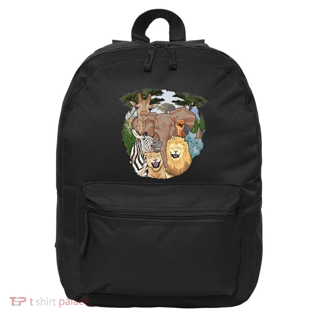 The African Selfie Savanna Africa Safari Animals Zoo Keeper 16 in Basic Backpack