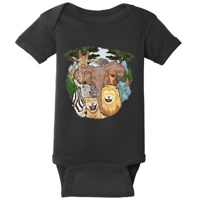 The African Selfie Savanna Africa Safari Animals Zoo Keeper Baby Bodysuit