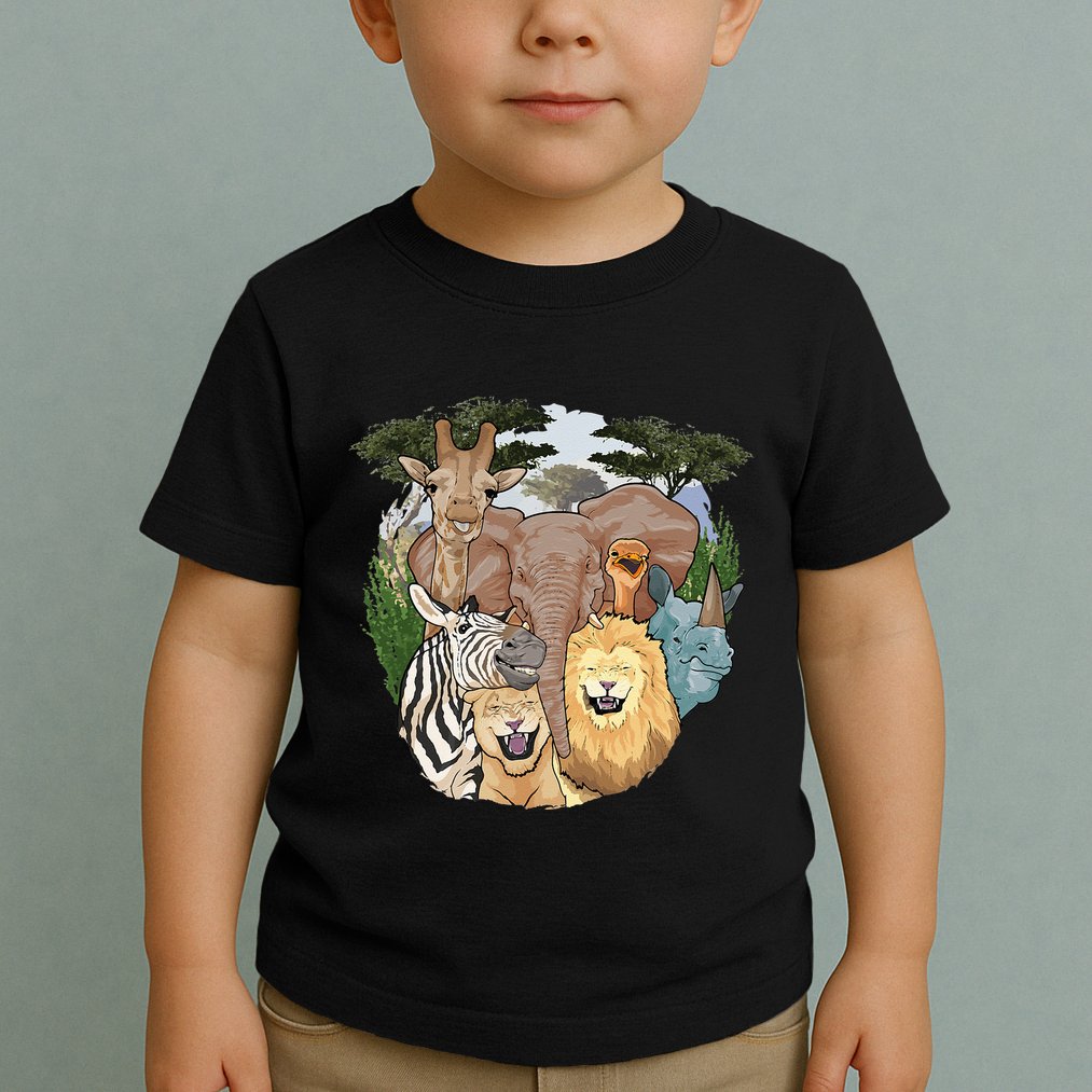 The African Selfie Savanna Africa Safari Animals Zoo Keeper Toddler T-Shirt