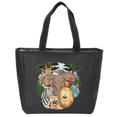 The African Selfie Savanna Africa Safari Animals Zoo Keeper Zip Tote Bag