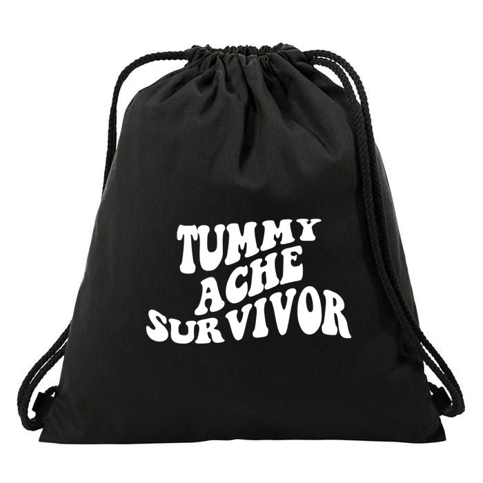 Tummy Ache Survivor Retro Drawstring Bag