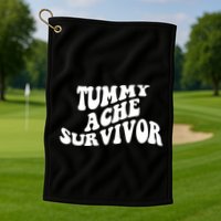 Tummy Ache Survivor Retro Golf Towel
