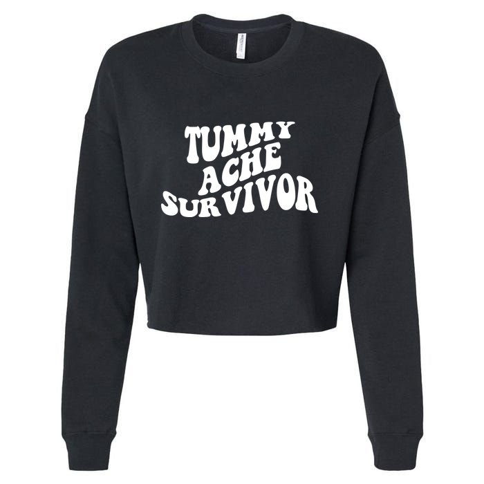 Tummy Ache Survivor Retro Cropped Pullover Crew
