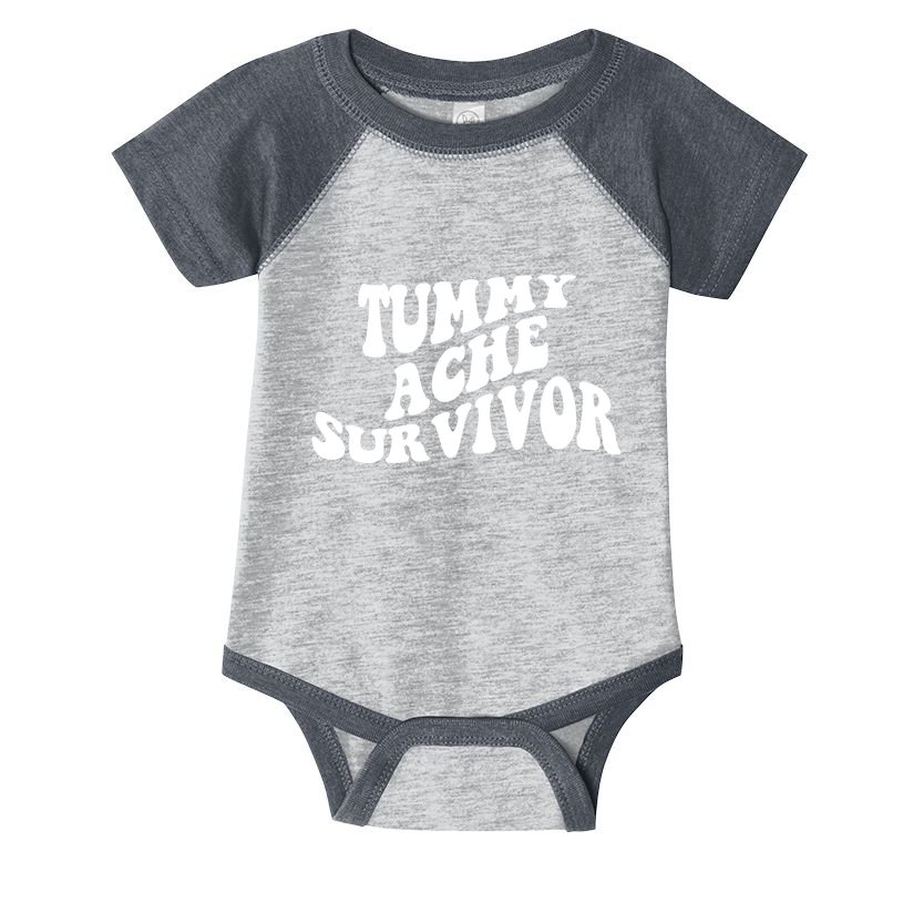 Tummy Ache Survivor Retro Infant Baby Jersey Bodysuit