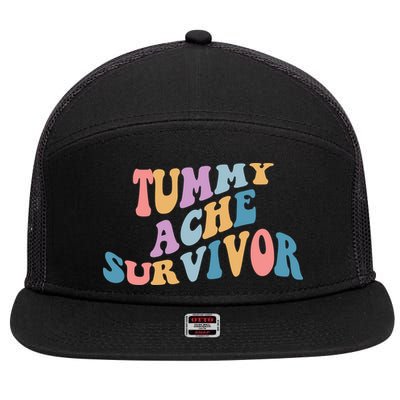 Tummy Ache Survivor Colorful Retro 7 Panel Mesh Trucker Snapback Hat