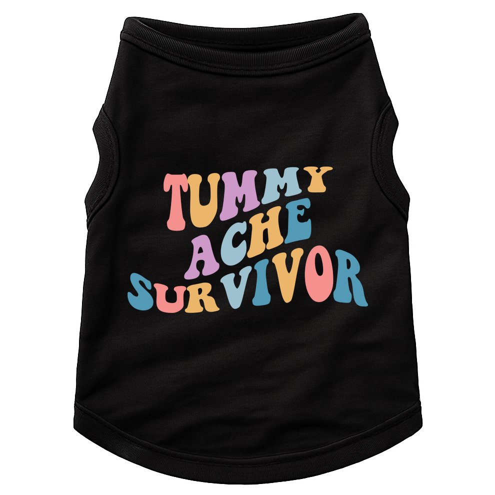 Tummy Ache Survivor Colorful Retro Doggie Tank