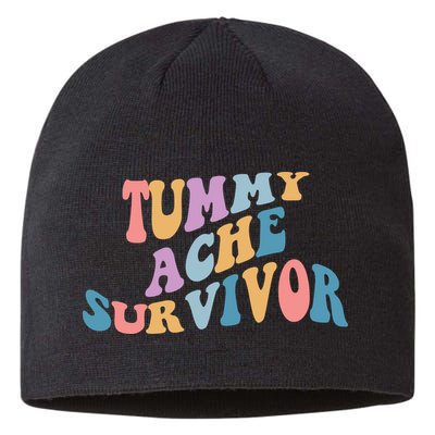 Tummy Ache Survivor Colorful Retro Sustainable Beanie