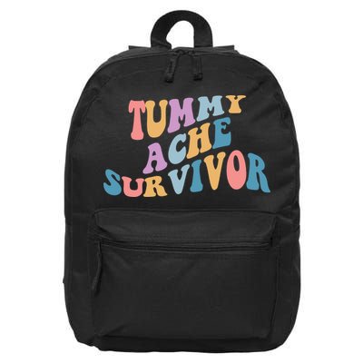 Tummy Ache Survivor Colorful Retro 16 in Basic Backpack