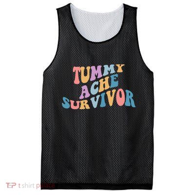Tummy Ache Survivor Colorful Retro Mesh Reversible Basketball Jersey Tank
