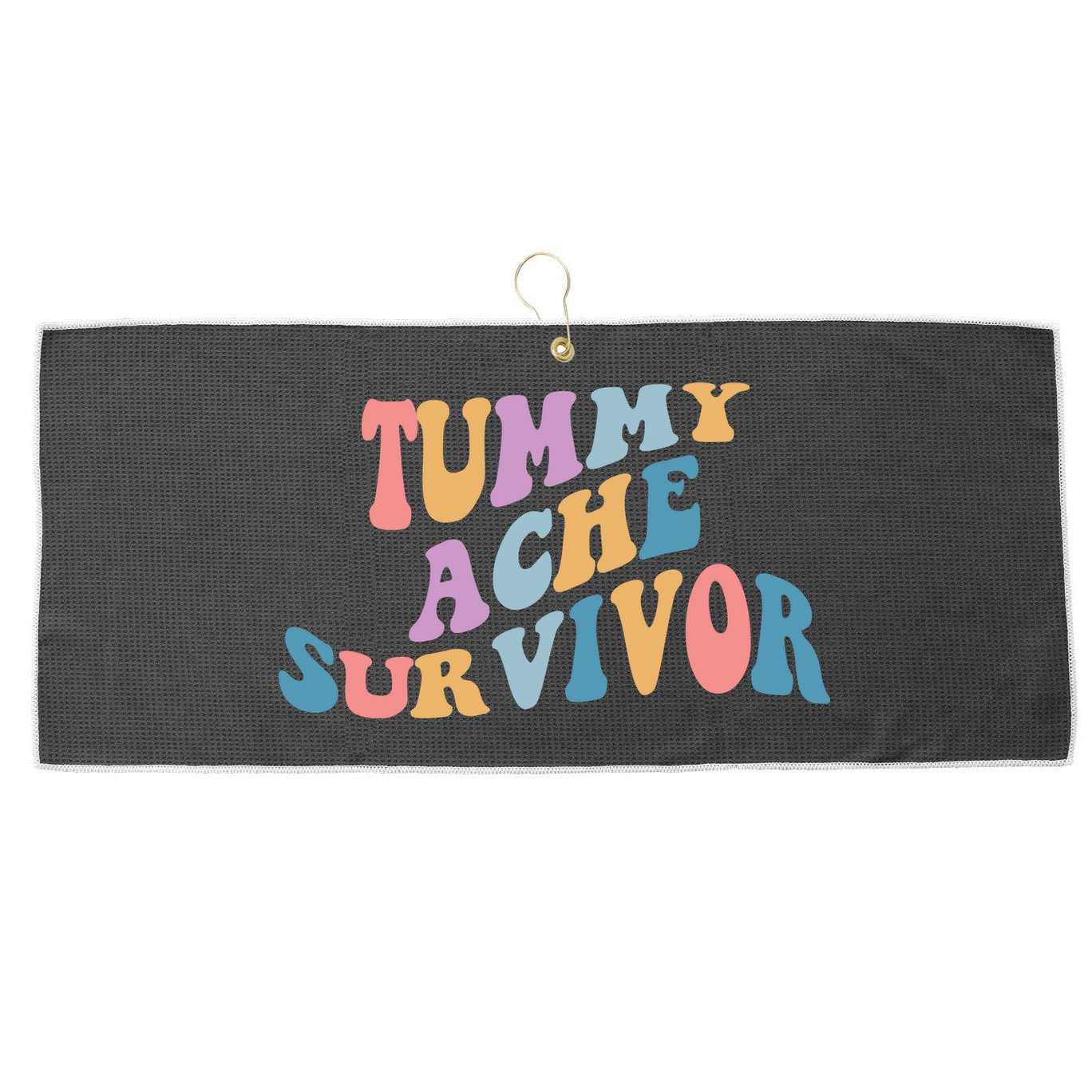 Tummy Ache Survivor Colorful Retro Large Microfiber Waffle Golf Towel