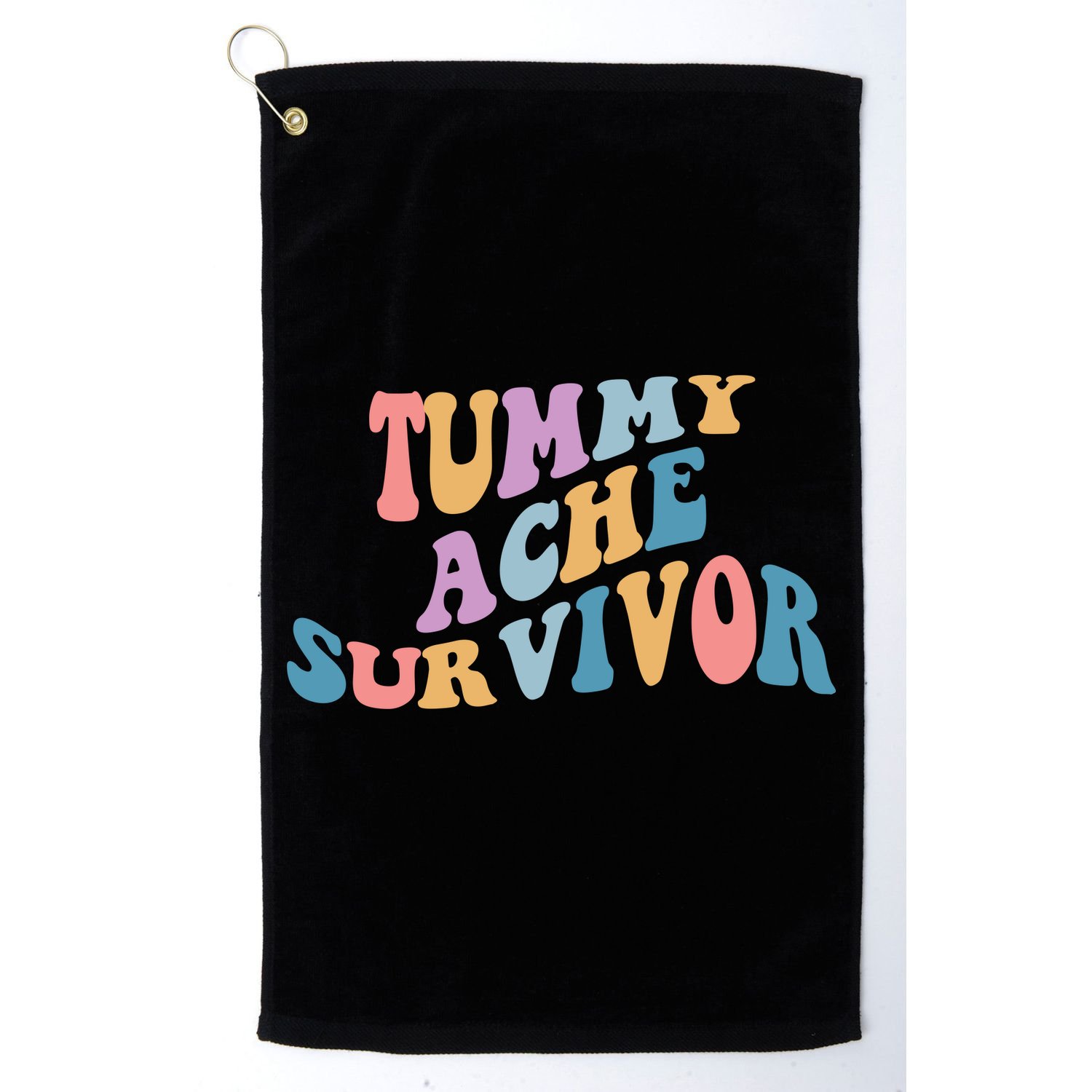 Tummy Ache Survivor Colorful Retro Golf Towel