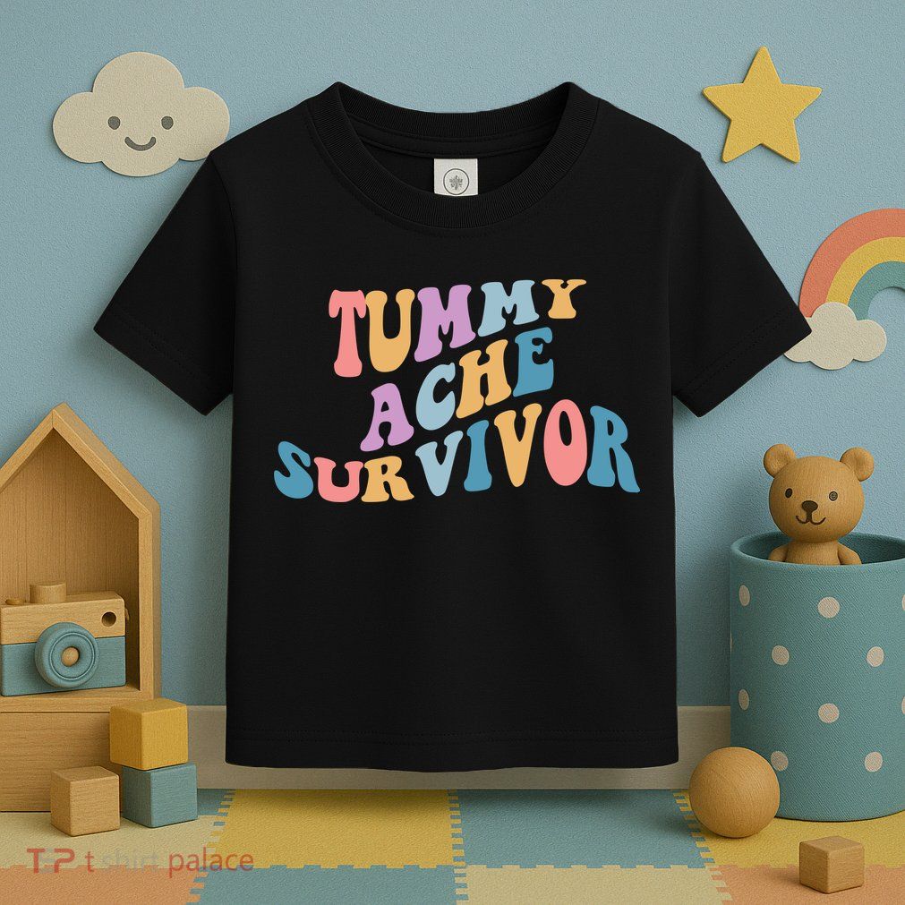 Tummy Ache Survivor Colorful Retro Toddler T-Shirt