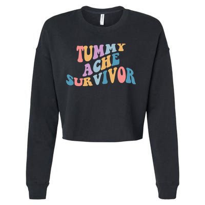 Tummy Ache Survivor Colorful Retro Cropped Pullover Crew