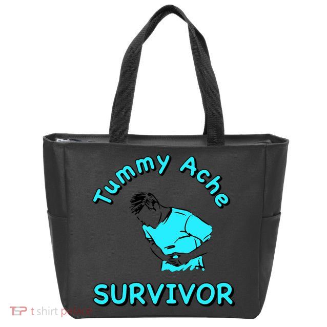 Tummy Ache Survivor Zip Tote Bag