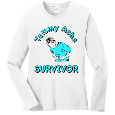 Tummy Ache Survivor Ladies Long Sleeve Shirt