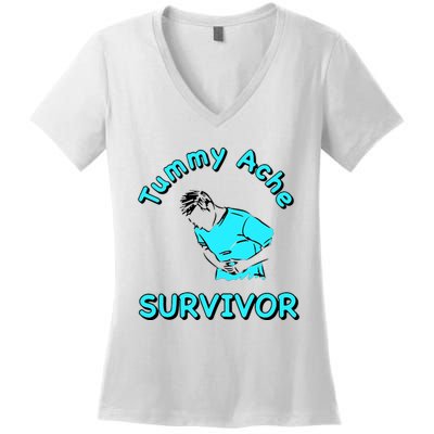 Tummy Ache Survivor Women's V-Neck T-Shirt