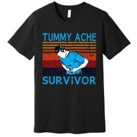 Tummy Ache Survivor Vintage Retro Sunset Stomach Hurts Memes Premium T-Shirt