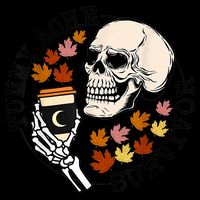 Tummy Ache Survivor Funny Skeleton Drinking Coffee In Autumn Fall Season Impact Tech Backpack