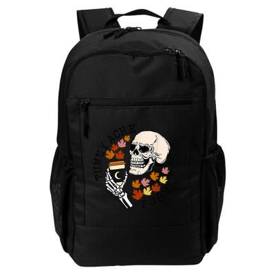 Tummy Ache Survivor Funny Skeleton Drinking Coffee In Autumn Fall Season Backpack