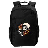 Tummy Ache Survivor Funny Skeleton Drinking Coffee In Autumn Fall Season Backpack